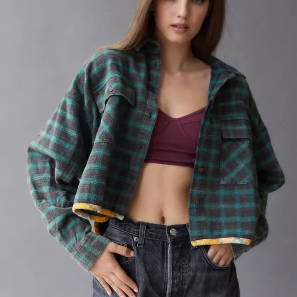 Plaid Green Button Down